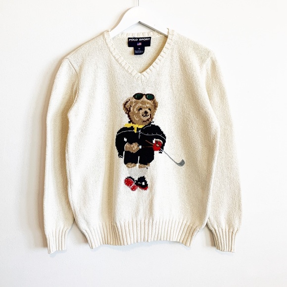 Polo Ralph Lauren Sweaters - Vintage Polo Ralph Lauren Golf Bear Sweater M